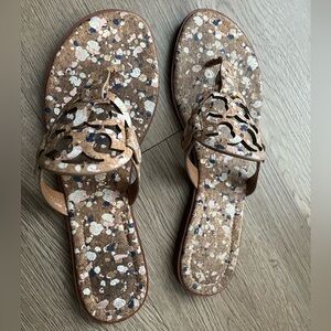 Tory Burch Miller Welt Confetti Cork Ivory Thong Sandals Size 9M